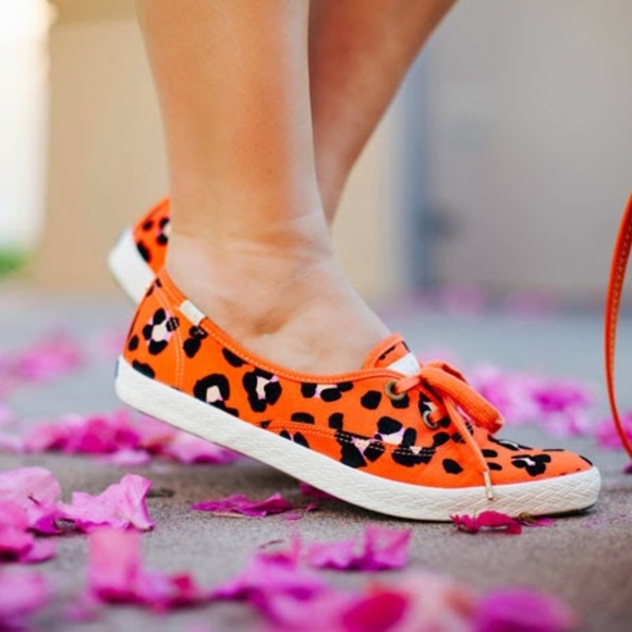 Kate Spade Shoes - KATE SPADE KEDS Orange/Print EUC (Size 8)